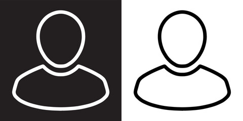User icon vector. Profile icon sign symbol. Profile vector icon illustration isolated on black and white background	