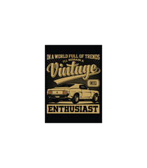 Vintage Car T-shirt Design Mustang 1969 Tee