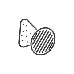 Potato chips and nacos line icon