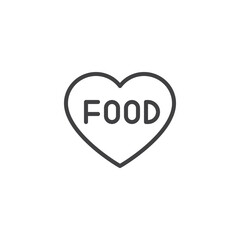 Love food line icon