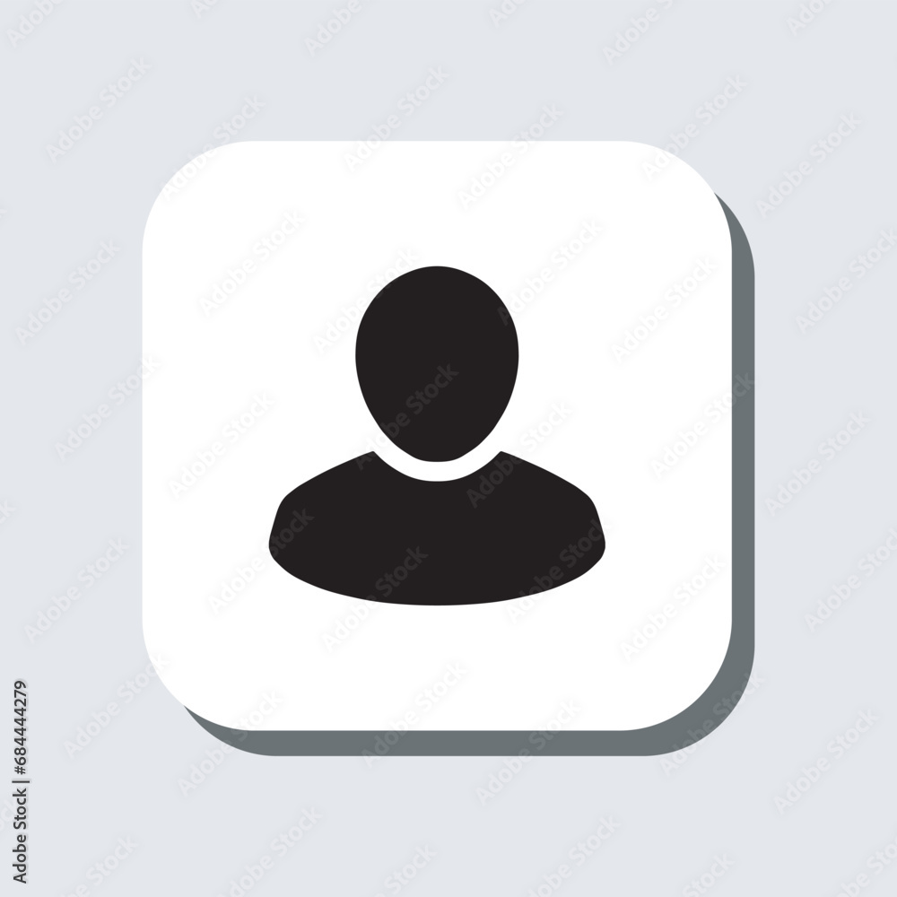 Poster user icon vector. profile sign symbol in trendy flat style. profile vector icon illustration in squa