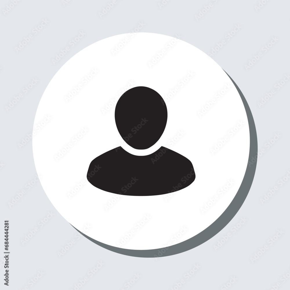 Poster user icon vector. profile sign symbol in trendy flat style. profile vector icon illustration in circ
