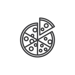 Pizza slices line icon