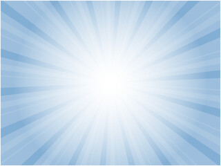 うっすらと静かに光り輝く太陽光線イメージの集中線背景_ブルー