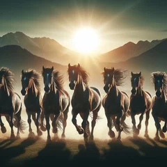 Rolgordijnen 7 running horses © Prashant