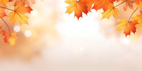 Naklejka na ściany i meble Enchanting Autumn Leaves Background: A Visual Ode to the Vivid Palette of Fall Foliage generative AI