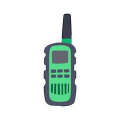 mobility walkie talkie cartoon. transmitter hand, talky phone, wireless man mobility walkie talkie sign. isolated symbol vector illustration