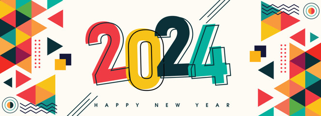 Happy New Year 2024  isolated on background