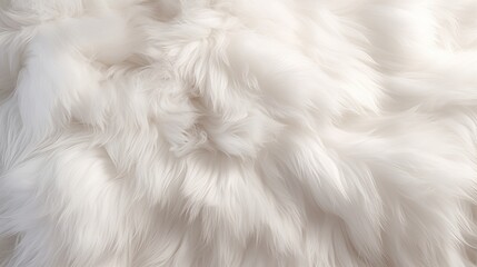 A visually appealing close-up image that portrays the exquisite texture of white fluffy fur, 