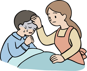 看病している様子