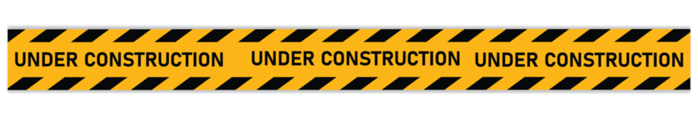 under construction tape warning banner vector, Under construction sign for construction site and website - obrazy, fototapety, plakaty