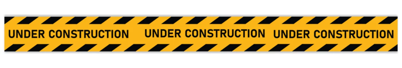 Foto op Plexiglas under construction tape warning banner vector, Under construction sign for construction site and website © MKInayem