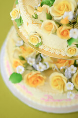 Obraz na płótnie Canvas Amazing wedding cake, close up of cake and blur background, selective focus.