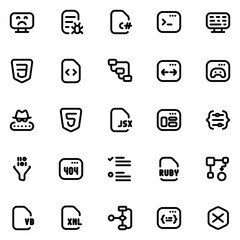 programming line icon sheet
