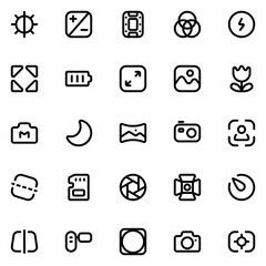 photography line icon sheet
