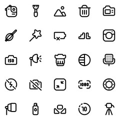 photography line icon sheet
