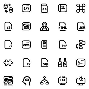 programming line icon sheet
