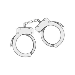 crime handcuffs cartoon. criminal police, law justice, handcuff prison crime handcuffs sign. isolated symbol vector illustration