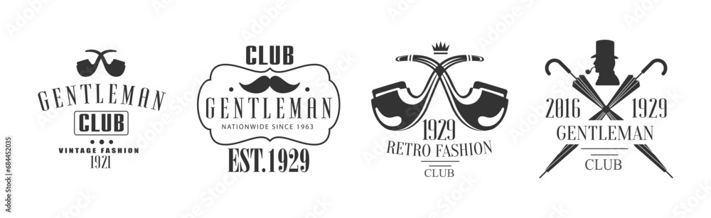 Canvas Prints Vintage Gentleman Club Emblems and Black Label Vector Set