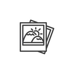 Mountains Photography line icon