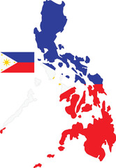 Obraz premium Philippines Map and Flag