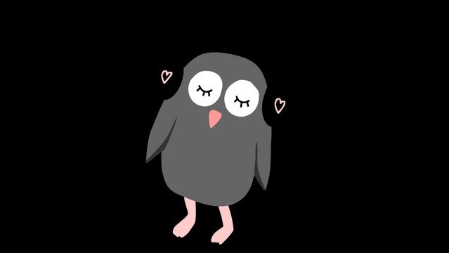 Video Animation Cartoon element Icon of an owl wearing headphones