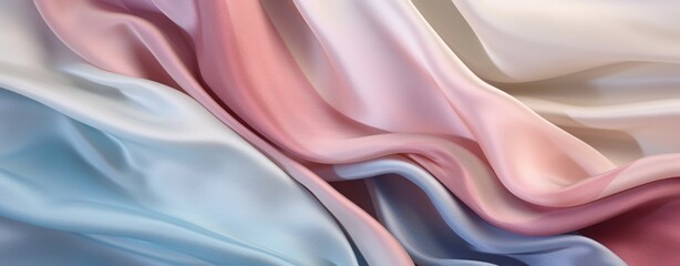 Pastel Satin Silk Fabric Draping Elegantly Soft Texture