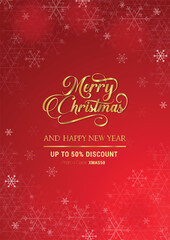 Obraz na płótnie Canvas Merry Christmas and Happy New Year Festive Flyer Template Design for Holiday Celebrations