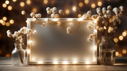 Christmas Frame On Light Background Craft , Background HD, Illustrations