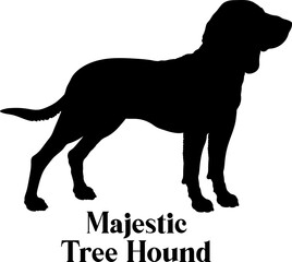 Majestic Tree Hound Dog silhouette dog breeds logo dog monogram logo dog face vector