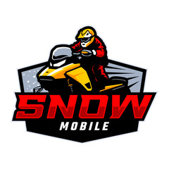 SNOW MOBILE RACING LOGO TEMPLATE