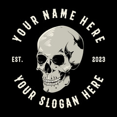 SKELETON SKULL RETRO LOGO TEMPLATE