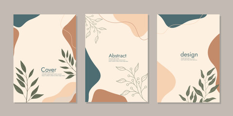 Cover template with floral pattern. beauty botanical abstract background. size A4 for poster, greeting and business card, invitation, flyer, banner, brochure, email header, advertising, events and pag