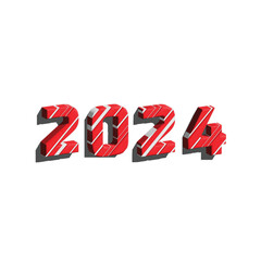 2024 text and number new year creative