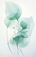 green transparent leaves,created with Generative AI tecnology.