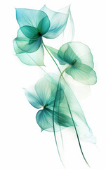 green transparent leaves,created with Generative AI tecnology.