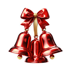 christmas bells with red ribbon