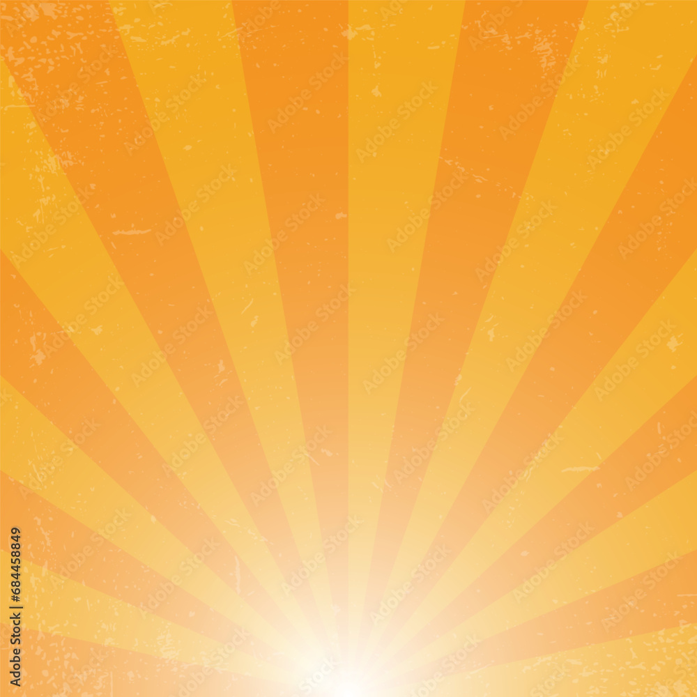 Poster sunburst rays background. radial light retro pattern. yellow pop art design. vector abstract backdro