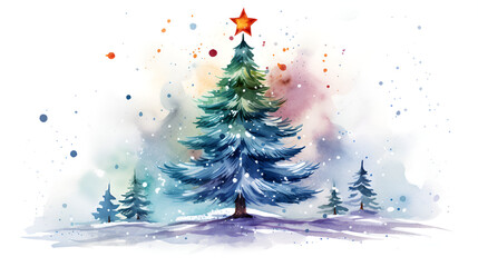 Fototapeta na wymiar christmas tree with snowflakes,christmas tree in the snow,christmas tree with snow