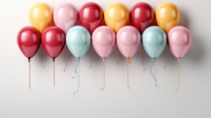 Closeup Colorful Inflatable Balloons On White , Background HD, Illustrations