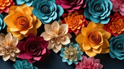 Colorful Bright Paper Rosette Decorating Party , Background HD, Illustrations