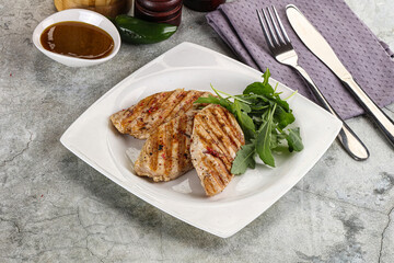 Grilled turkey breast fillet steak