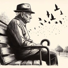 man sitting on bench