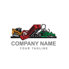 Skid steer land clearing logo vector for construction company.