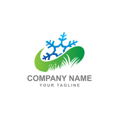 Illustration graphic vector of commercial lawncare and snow removal services company.