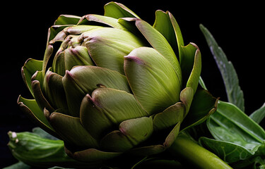 Fototapeta premium artichoke on a black background