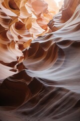 Beautiful Antelope Canyon background, nature texture for copy space.