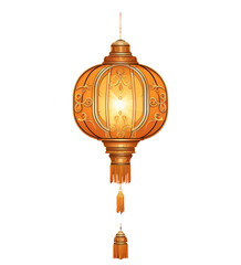 illustration of lantern with chinese new year ornament ai generative