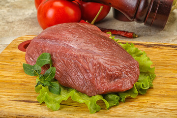 Raw beef piece for cooking