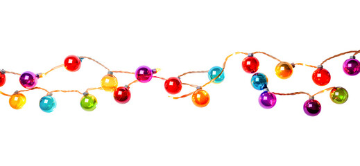 Christmas lights isolated on white background
